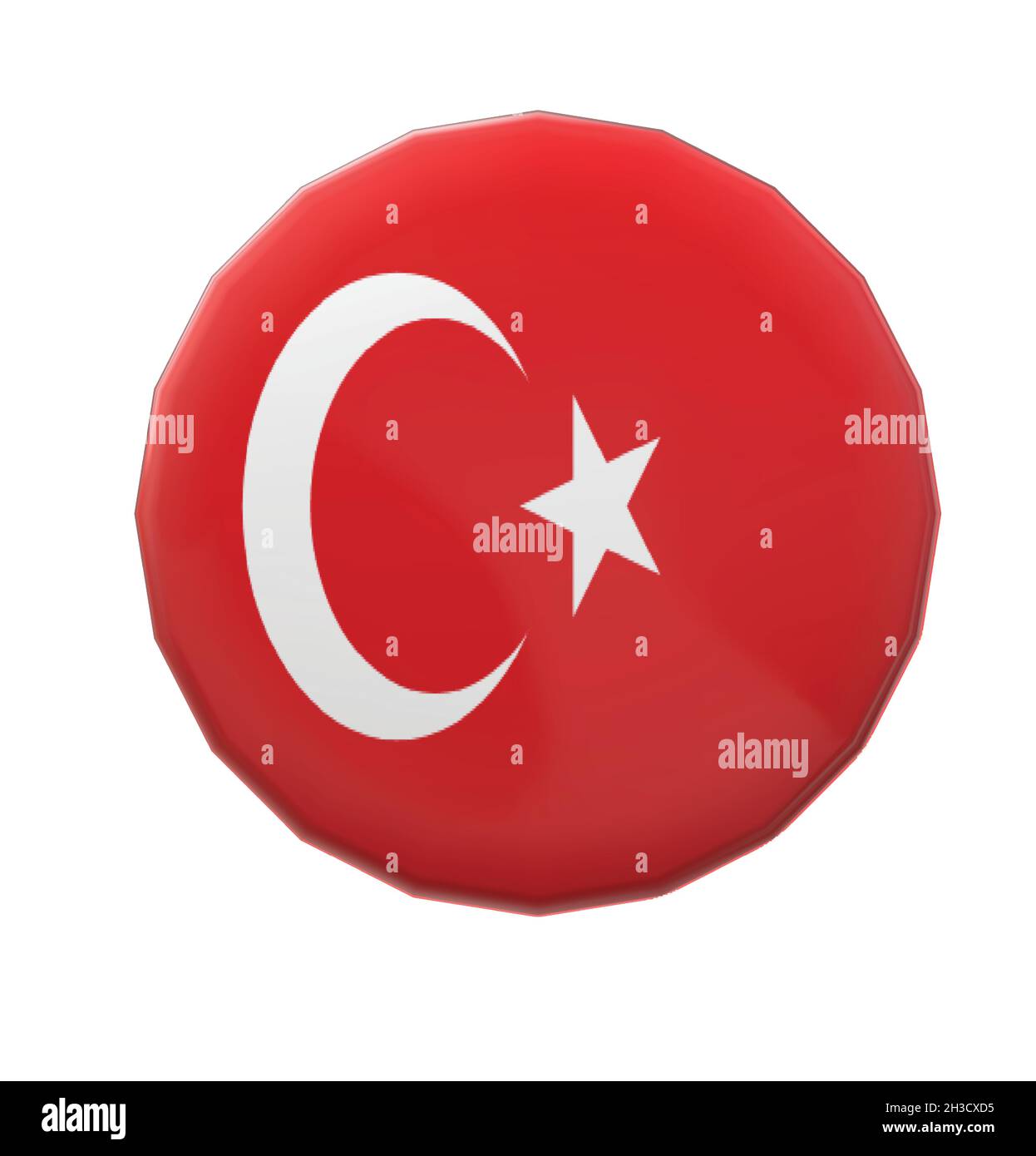 Cappuccio del pulsante con badge con bandiera in Turchia Illustrazione Vettoriale