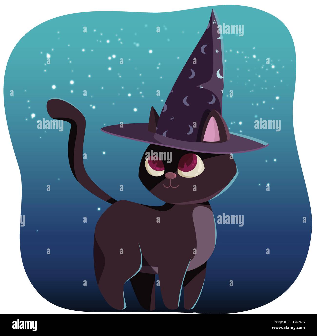 halloween gatto tema disegno vettore illustrazione Illustrazione Vettoriale