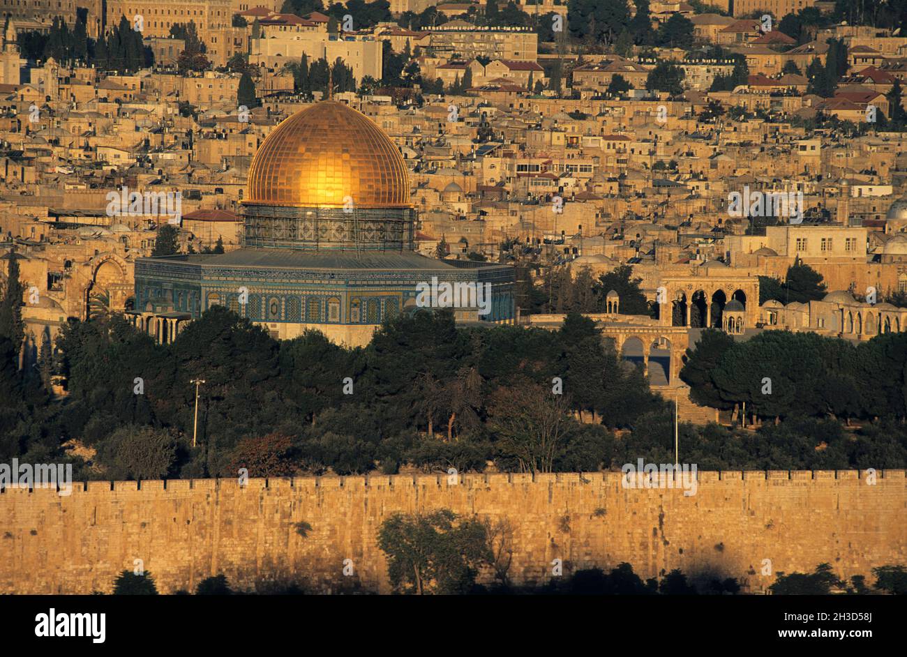 ISRAELE, GERUSALEMME, SITO PATRIMONIO MONDIALE DELL'UNESCO, MOSCHEA AL AQSA MT DI OLIVE Foto Stock