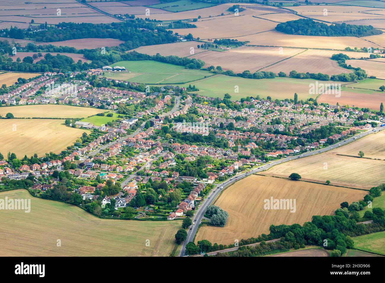 Immagine aerea di Tollerton a Nottinghamshire Inghilterra UK Foto Stock