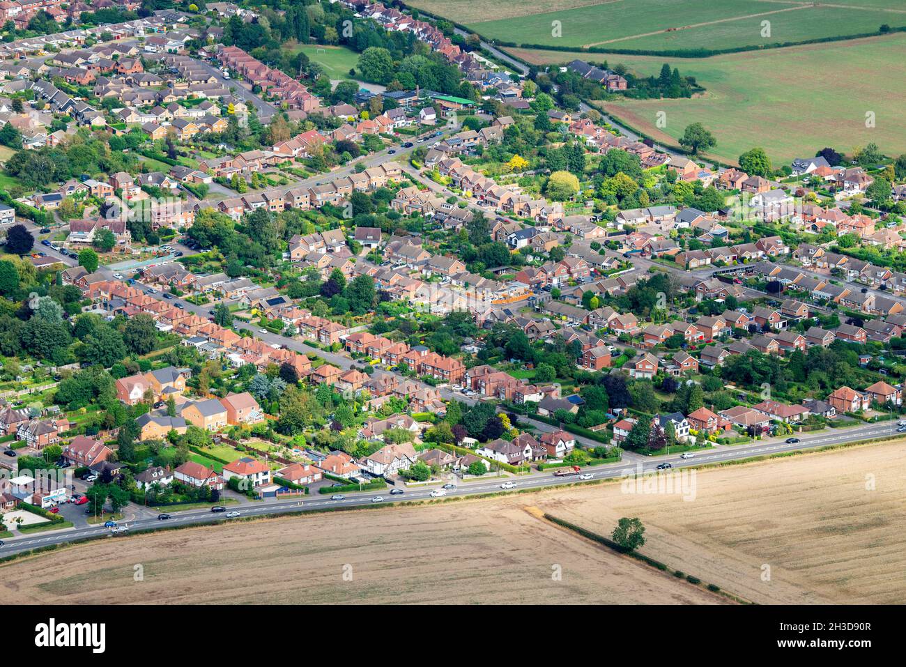 Immagine aerea di Tollerton a Nottinghamshire Inghilterra UK Foto Stock