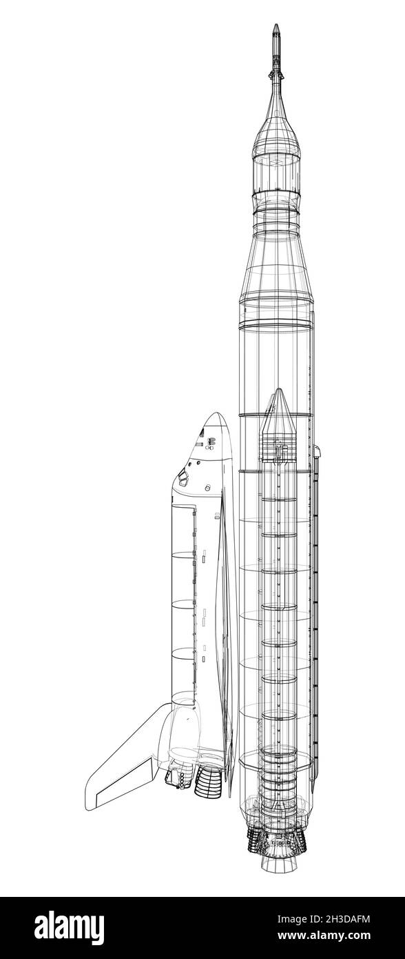 Navetta per il trasporto di razzi Illustrazione Vettoriale