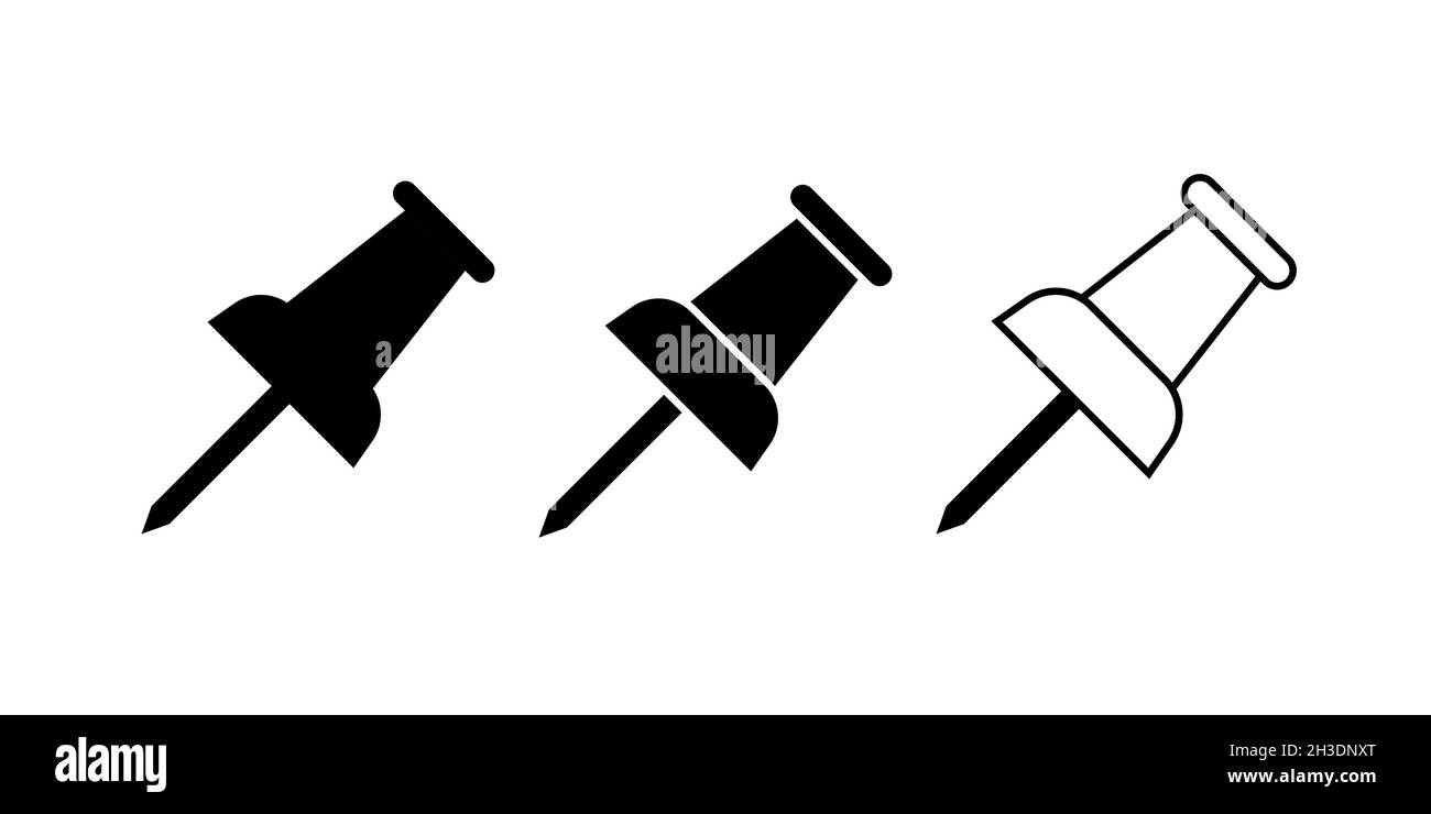 Design semplice del set di icone a pressione Illustrazione Vettoriale