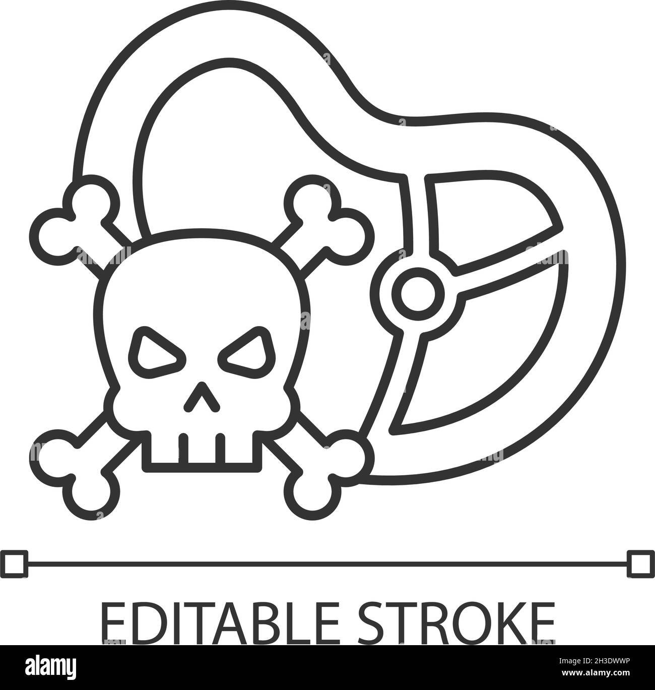 Icona lineare di tossicità alimentare Illustrazione Vettoriale