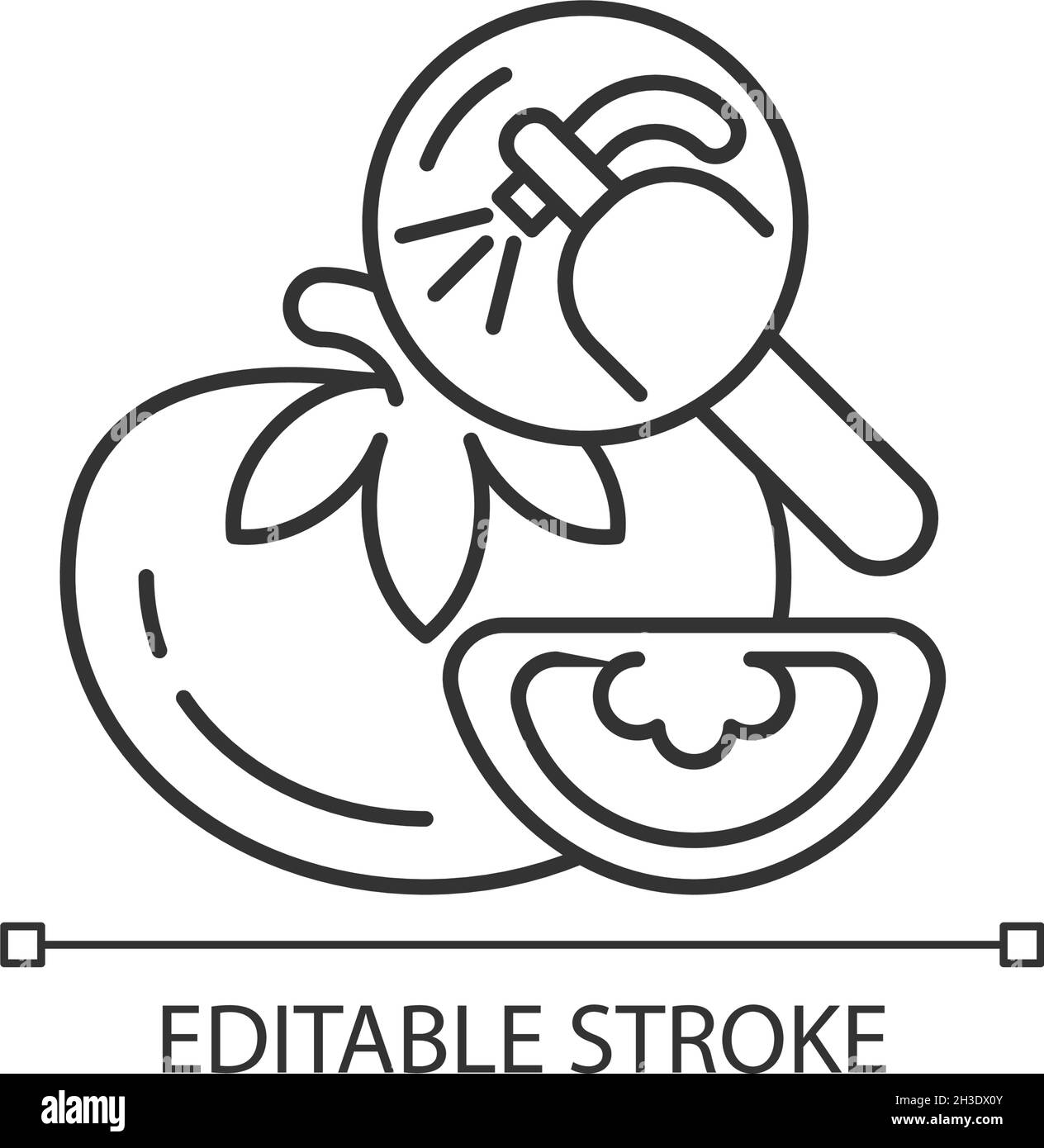 Icona lineare per il test dei residui di pesticidi Illustrazione Vettoriale