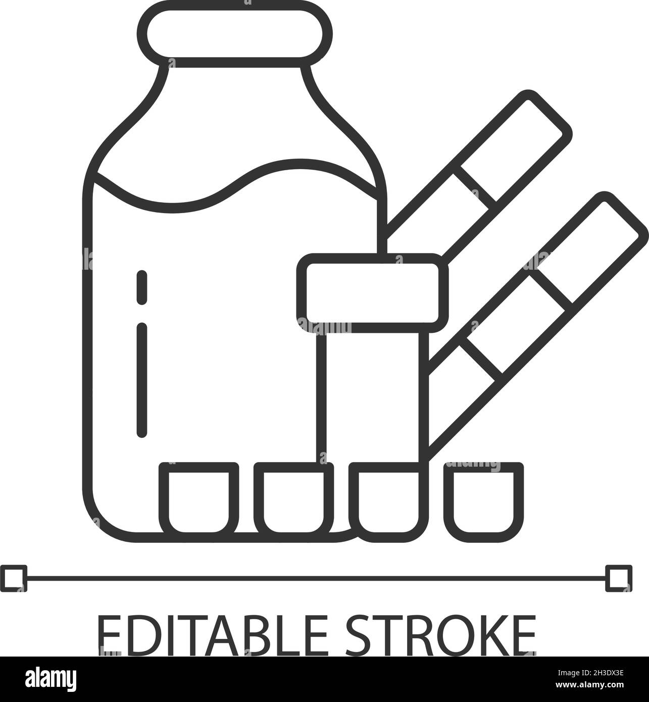 Icona lineare per test di contaminazione da melammina Illustrazione Vettoriale