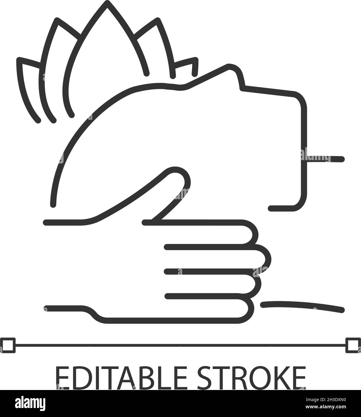 Icona massaggio per trattamento PTSD lineare Illustrazione Vettoriale