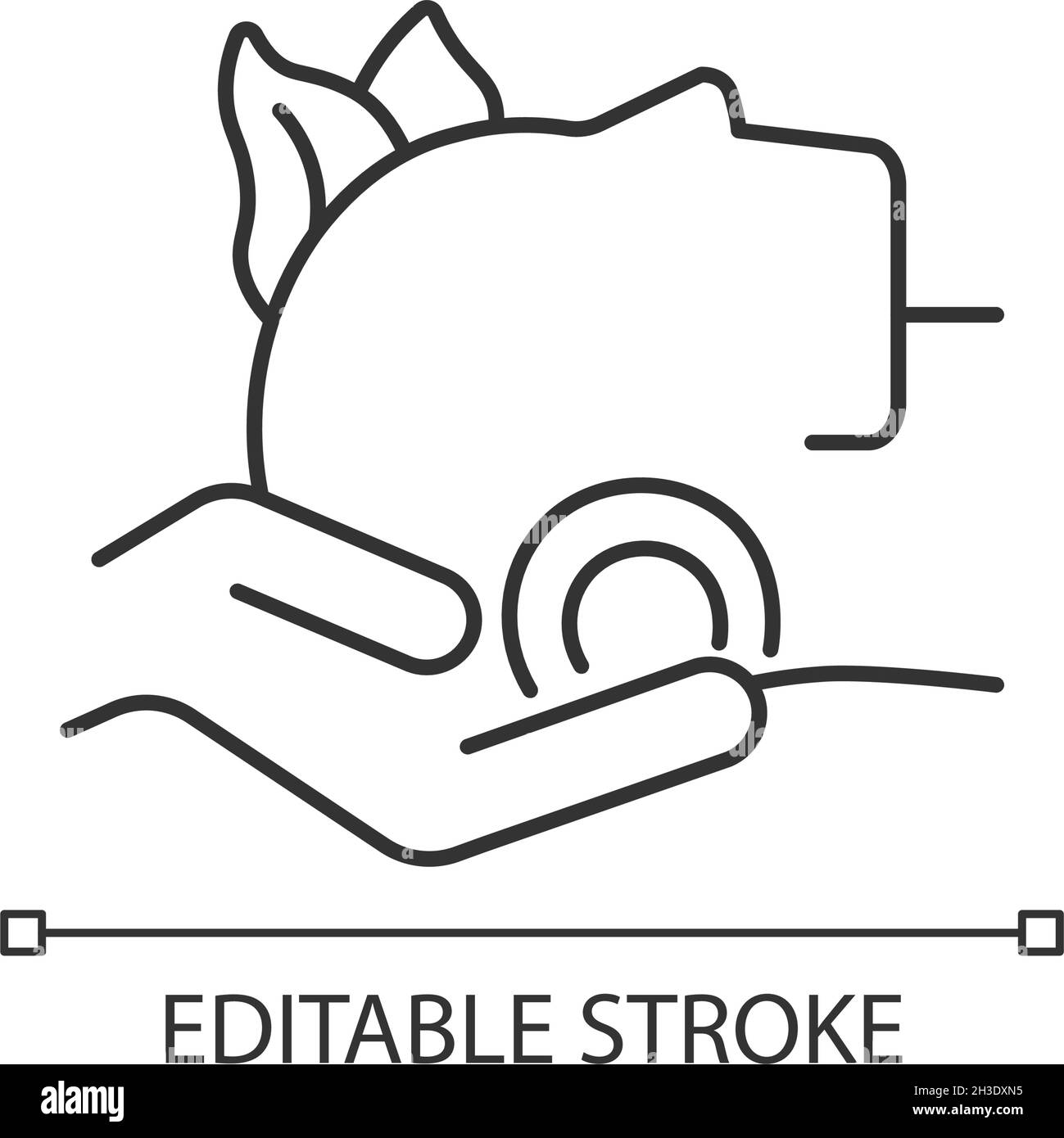 Icona lineare della terapia craniosacrale Illustrazione Vettoriale