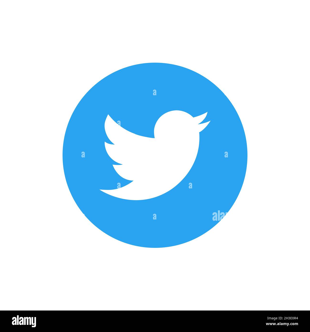 Logo icona Twitter isolato su sfondo bianco. Immagine editoriale. Vinnitsia, Ucraina, Fabruary 01, 2021 Illustrazione Vettoriale