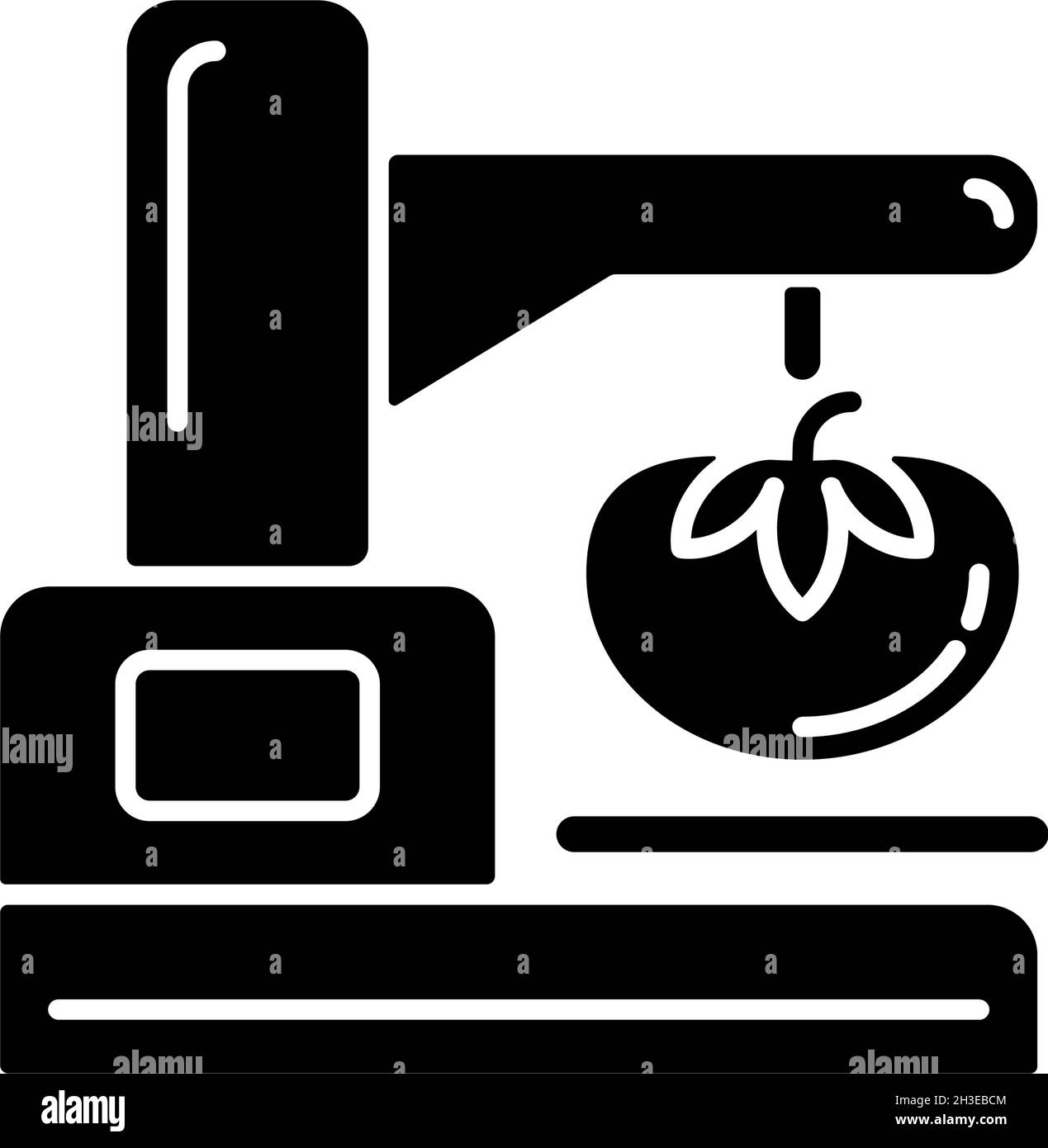 Icona glifo nero dell'analizzatore di consistenza alimentare Illustrazione Vettoriale