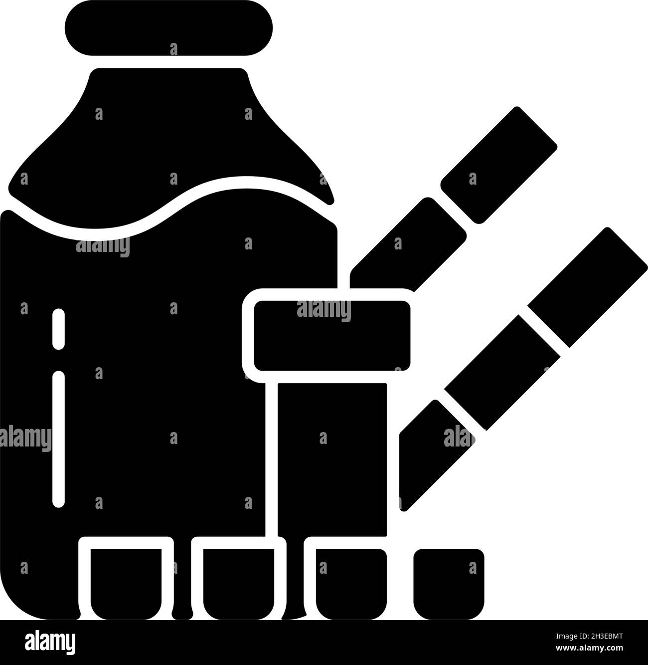 Icona con glifo nero per test di contaminazione da melammina Illustrazione Vettoriale