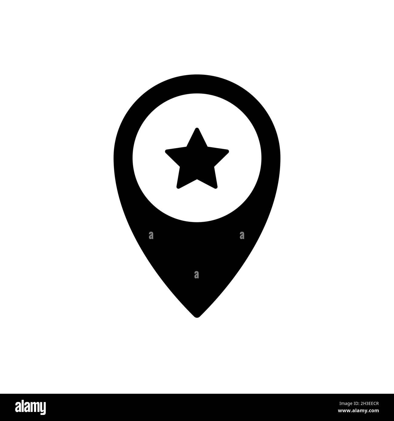 Icona PIN stella. Design semplice Illustrazione Vettoriale