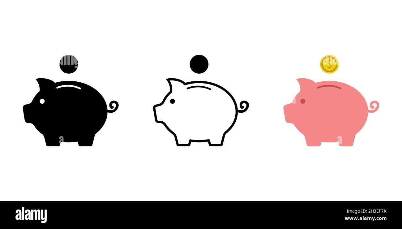 Icona Piggy Bank. Concetto aziendale Illustrazione Vettoriale