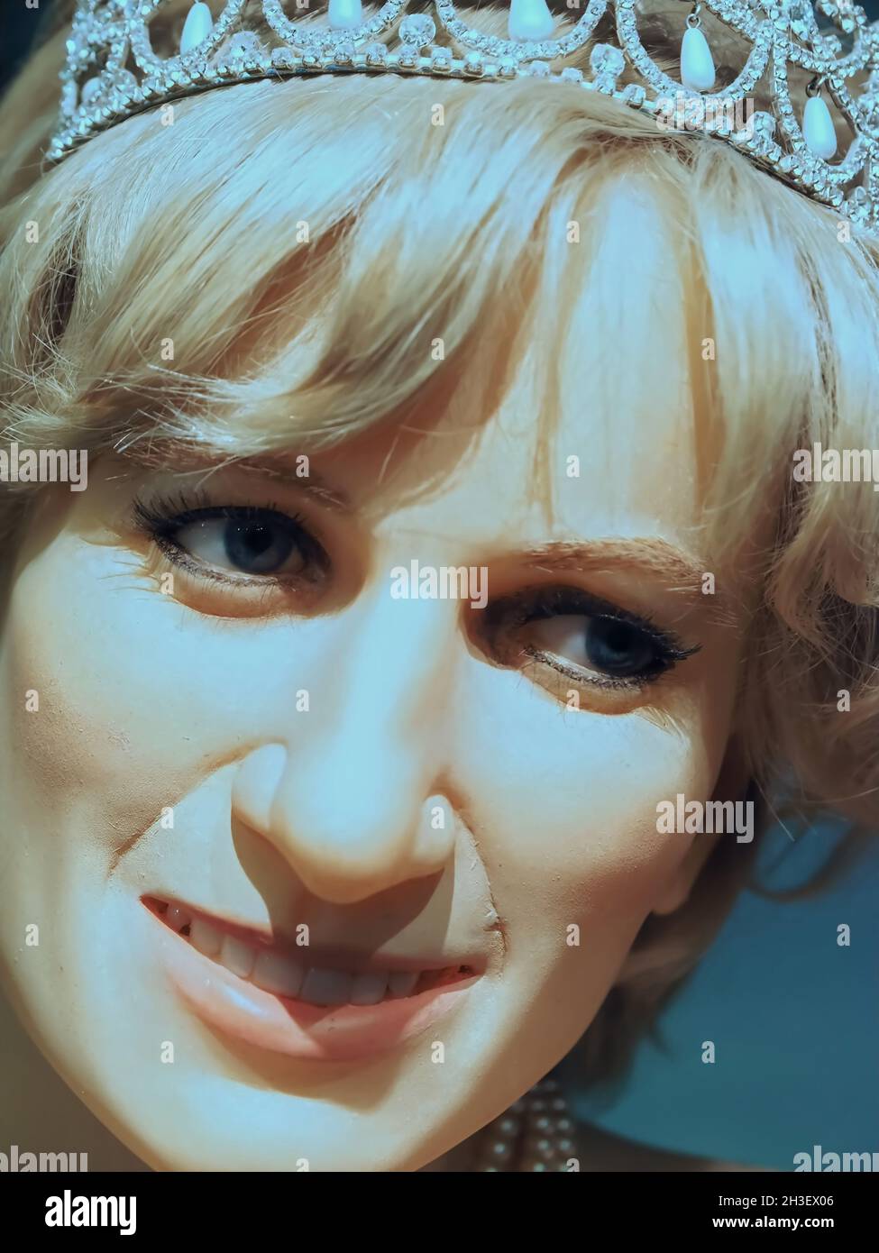 Scultura in cera della Principessa Diana visto nel museo Panoptikum ad Amburgo in Germania Foto Stock