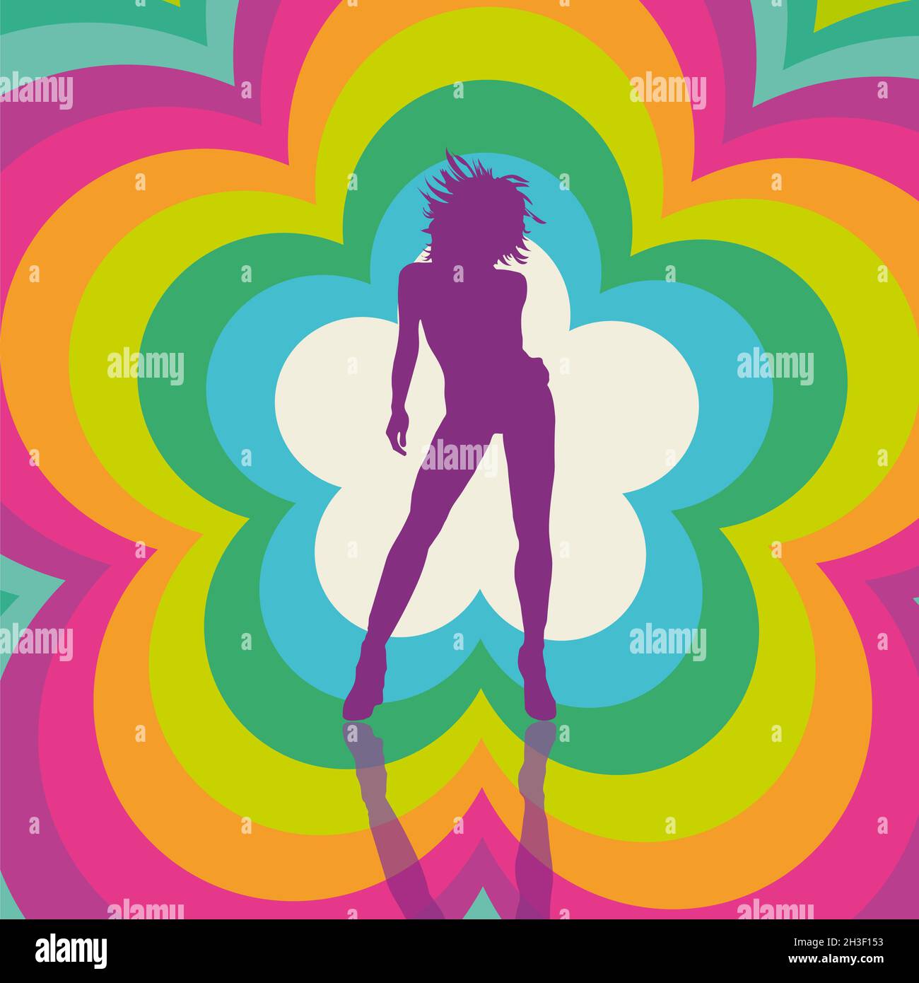 Retro Flower Power Foto Stock