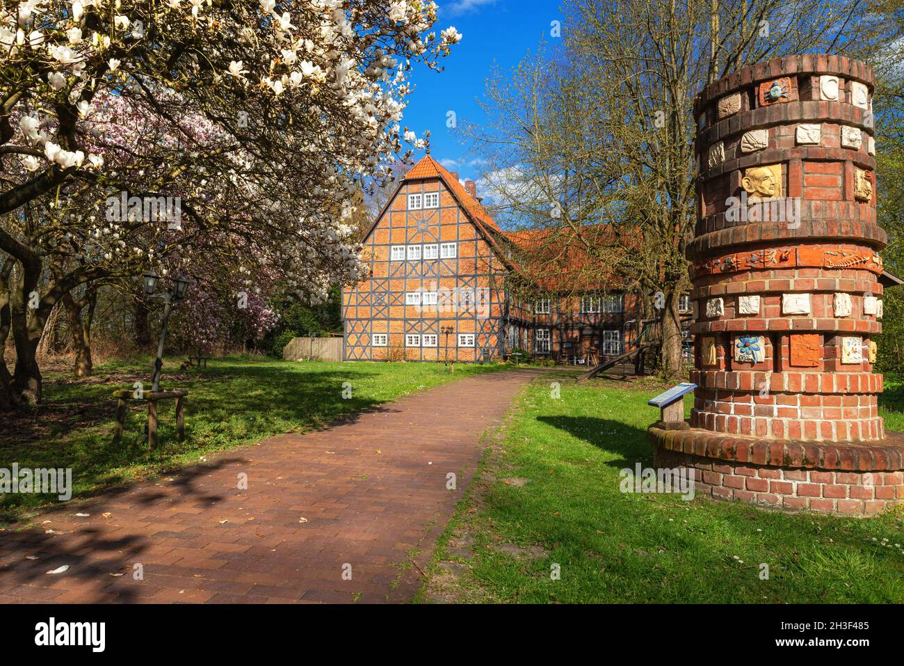 CENTRO di apprendimento NABU Gut Sunder a Winsen an der aller, Germania in primavera Foto Stock