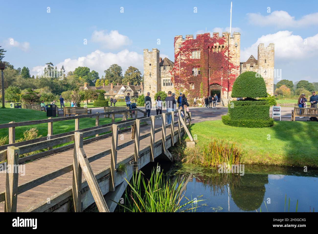 13 ° secolo Hever Castello, Hever, Kent, Inghilterra, Regno Unito Foto Stock