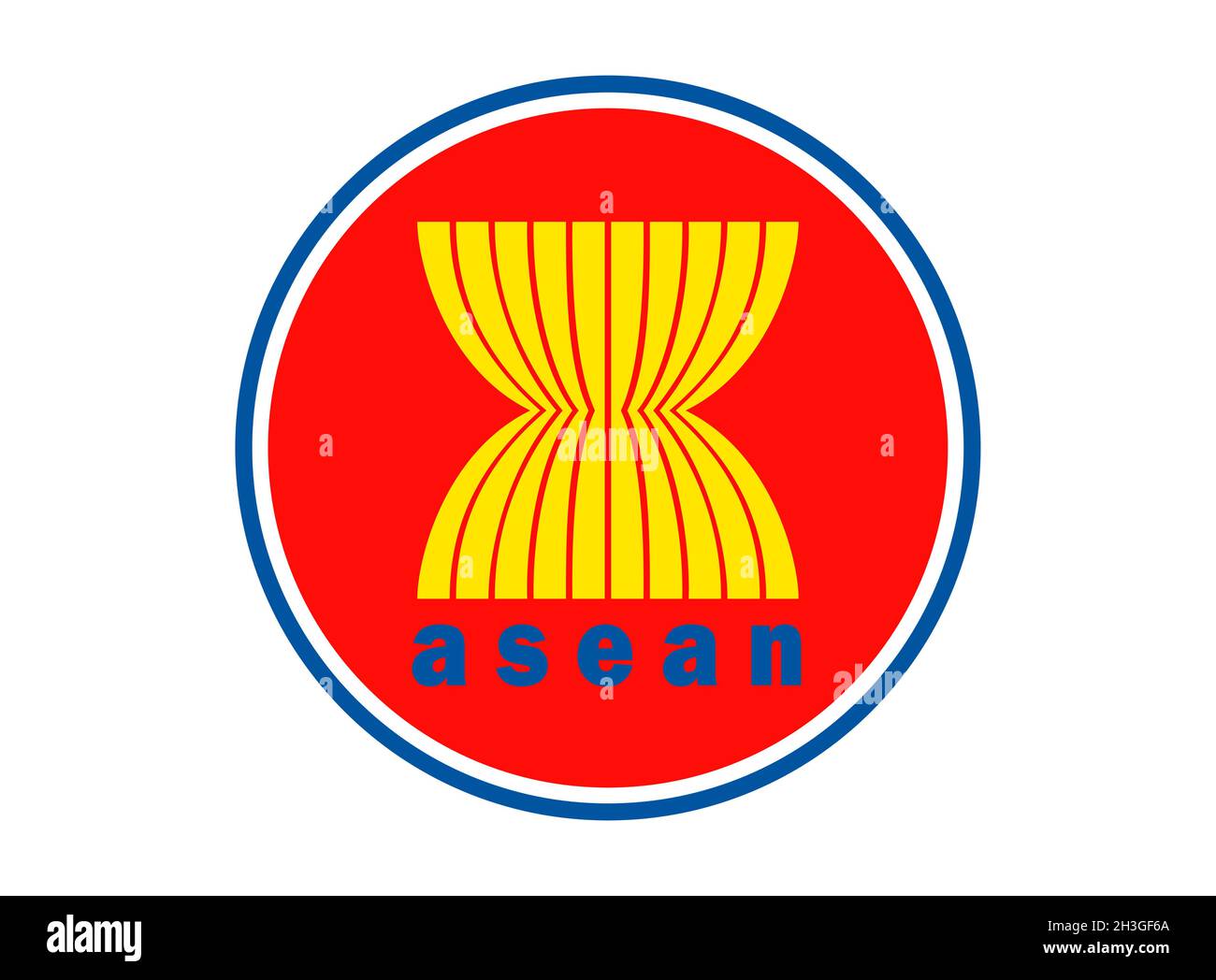 АSEАN (Associazione delle nazioni del Sud Est Asiatico) dal 1967, emblema Illustrazione Vettoriale