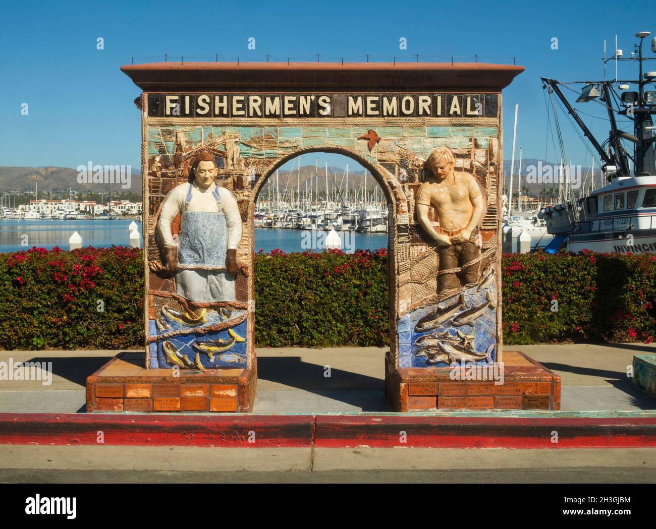 Fisherman's Memorial, Ventura Harbor, Ventura, California, Stati Uniti d'America Foto Stock