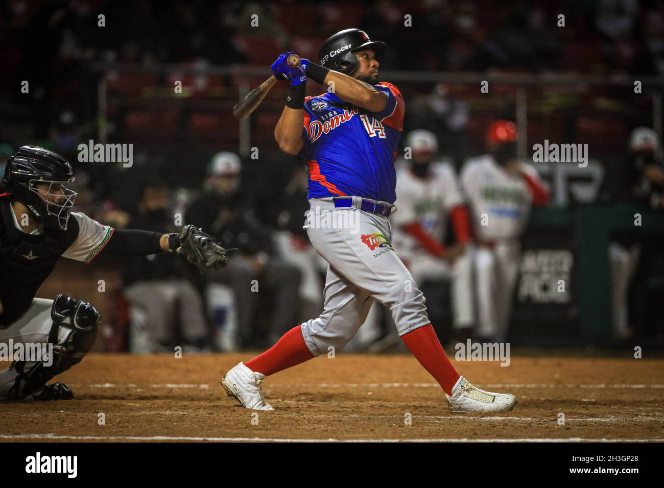 MAZATLAN, MESSICO - 01 FEBBRAIO: Melky Cabrera, durante la partita tra Repubblica Dominicana e Messico come parte della Serie del Caribe 2021 al Teodoro Mariscal Stadium il 1 febbraio 2021 a Mazatlan, Messico. (Foto di Luis Gutierrez/Norte foto) Foto Stock