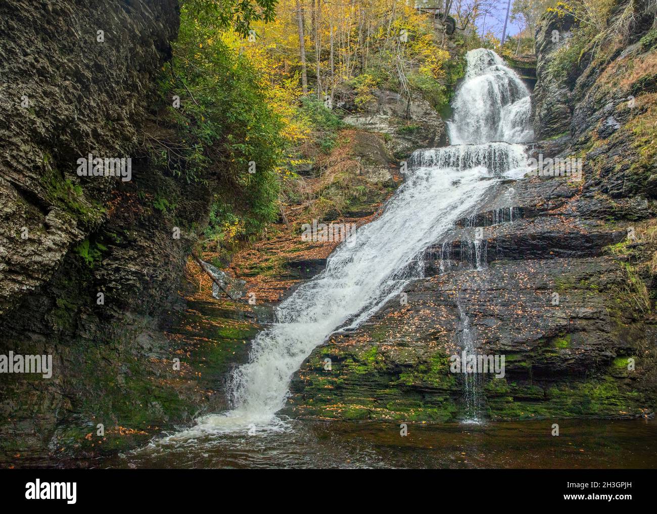 Dingmans Falls, Delaware Water Gap National Recreation Area, Dingmans Ferry, Delaware Township, Pike County, Pennsylvania, Stati Uniti Foto Stock
