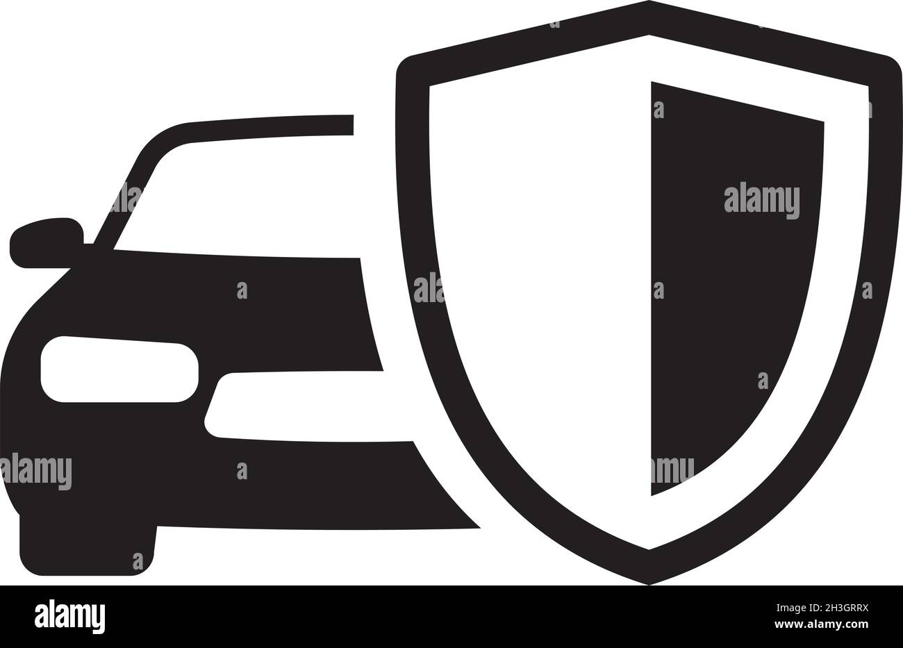 Assicurazione auto e veicoli. Icona semplice isolata su sfondo bianco. Illustrazione Vettoriale