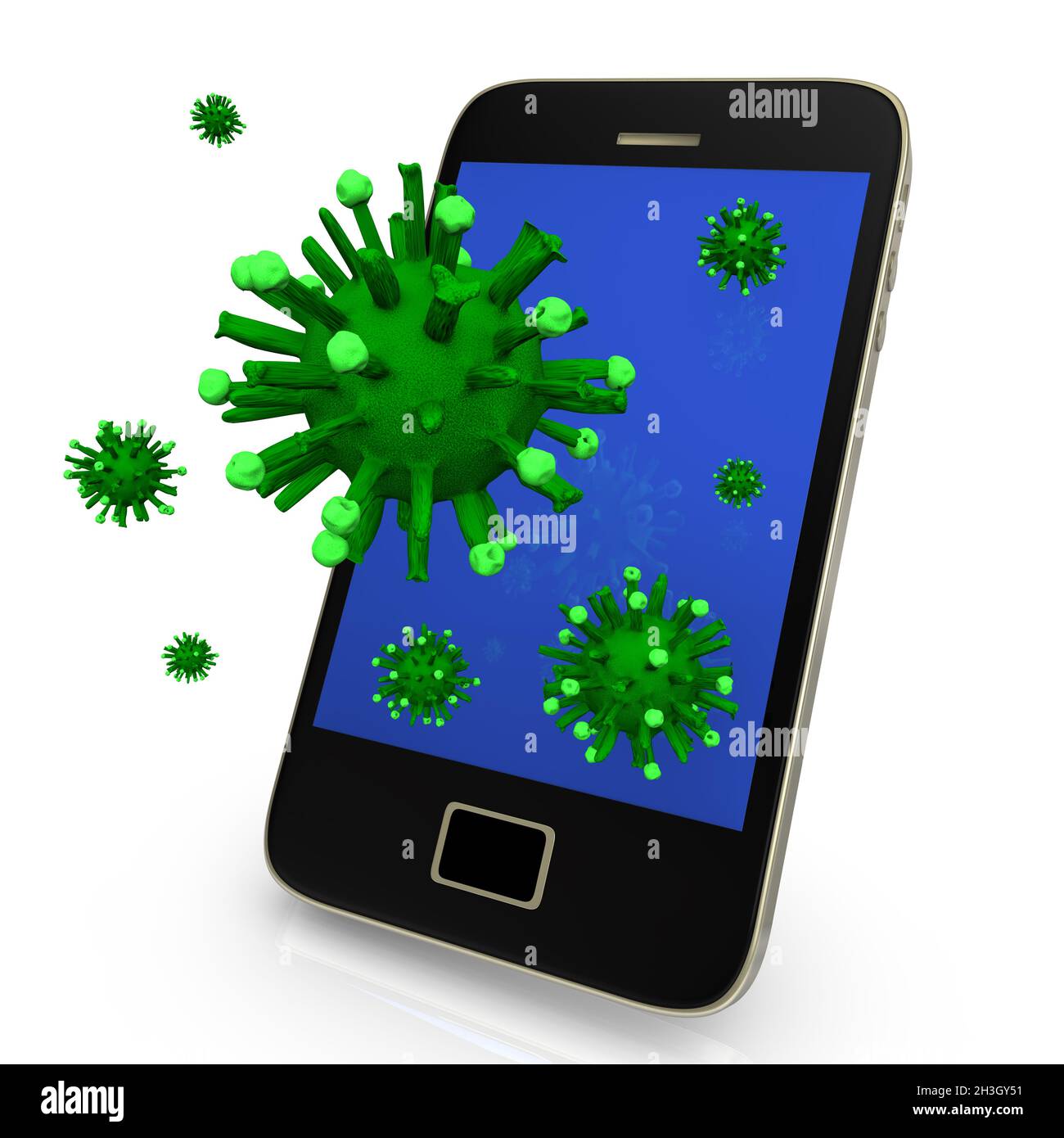 Virus sullo smartphone Foto Stock