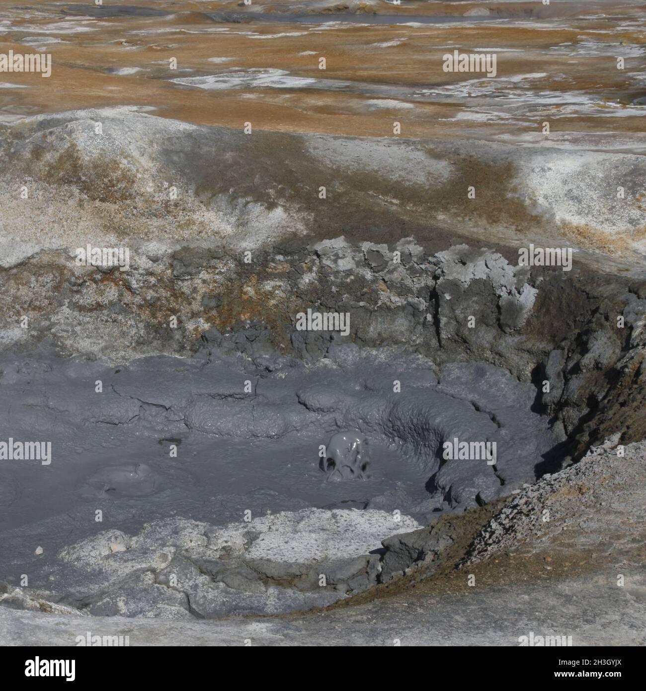 In Mudpot Hverir Foto Stock