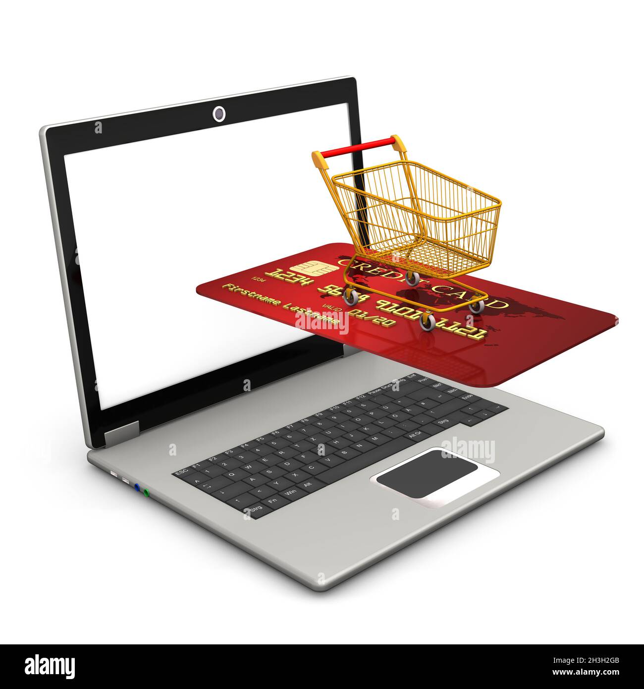 Acquisti mobili di laptop Foto Stock