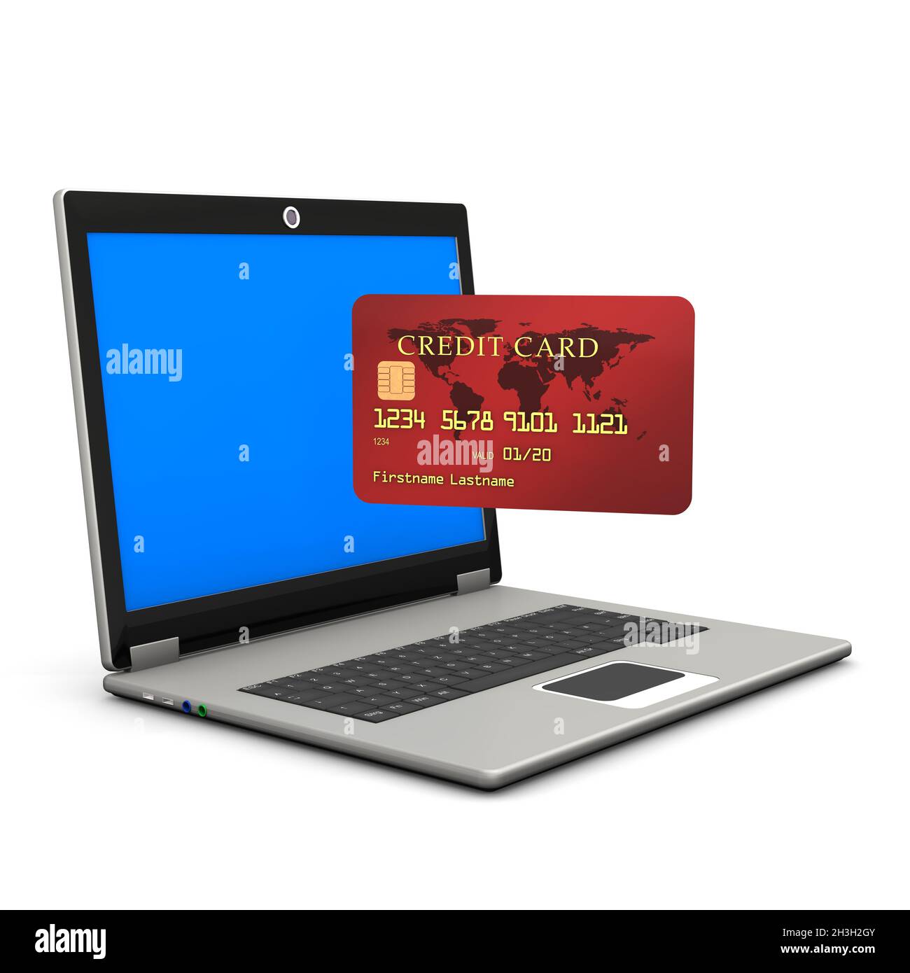 Carta di credito per computer portatile Foto Stock