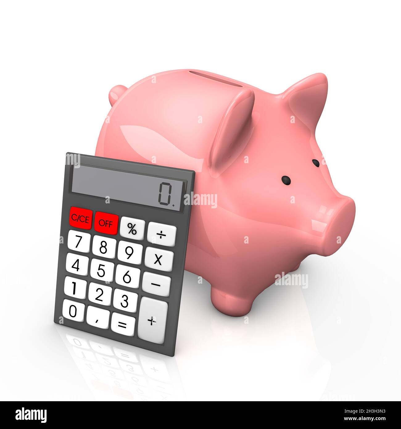 Piggy Banca calcolatrice Foto Stock