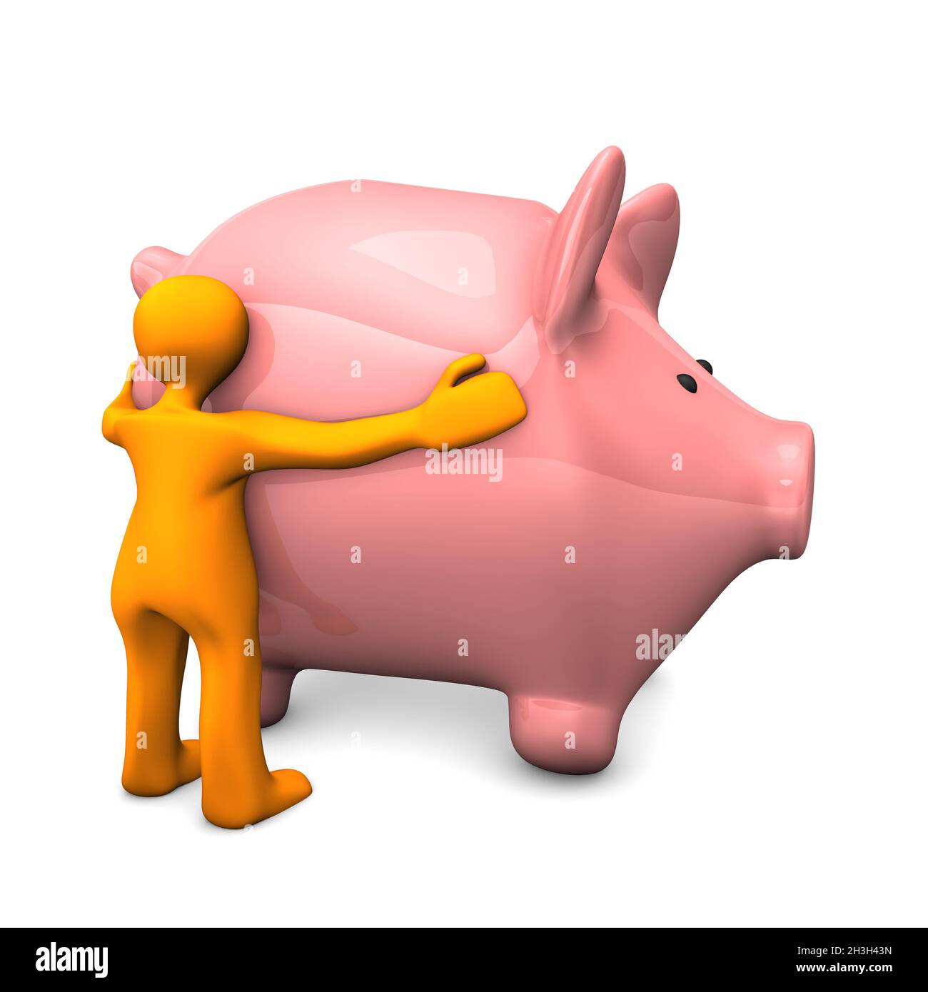 Manichino gradisce Piggy Bank Foto Stock