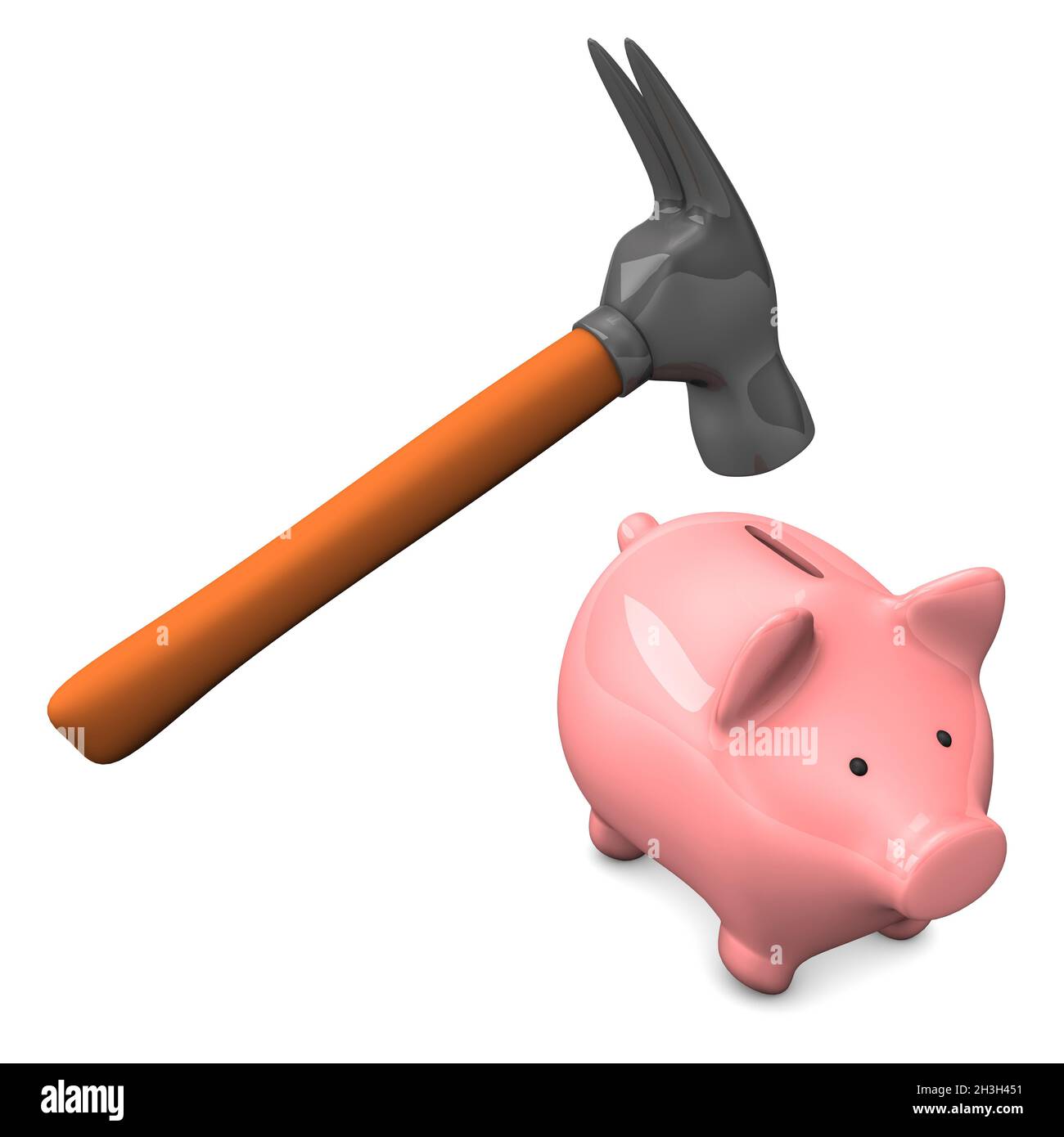 Hammer Piggy Bank Foto Stock