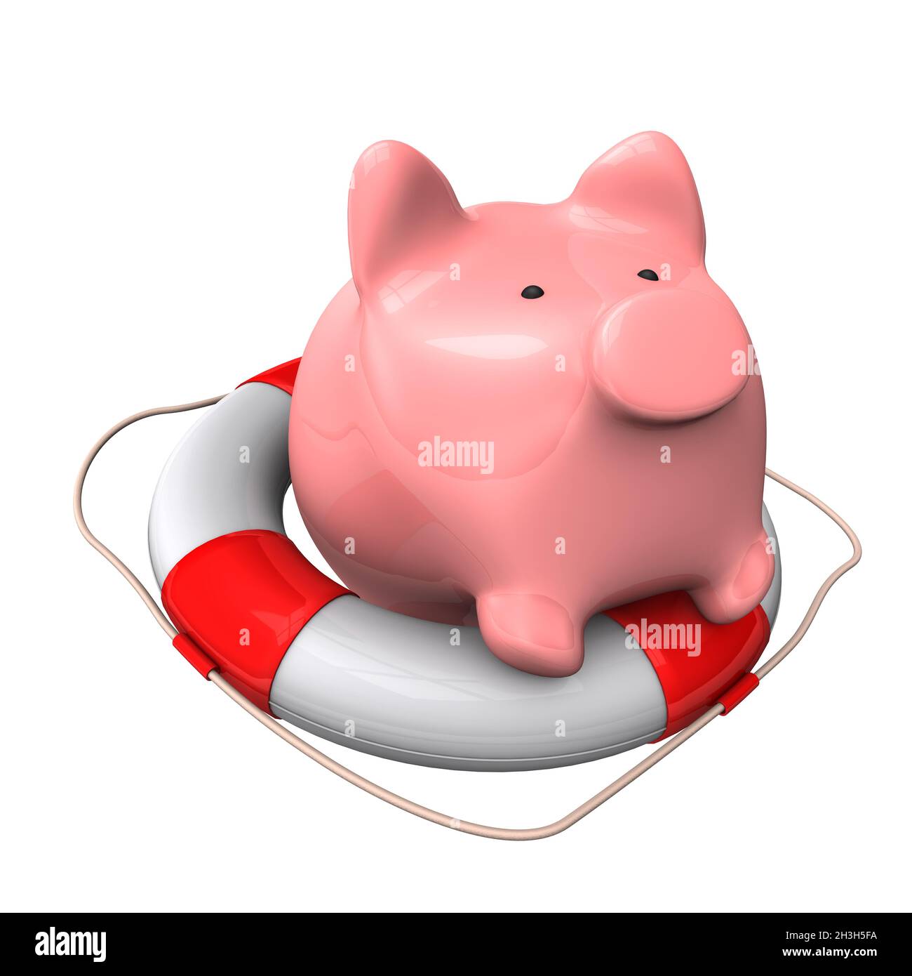 Piggy Bank Lifebelt Foto Stock