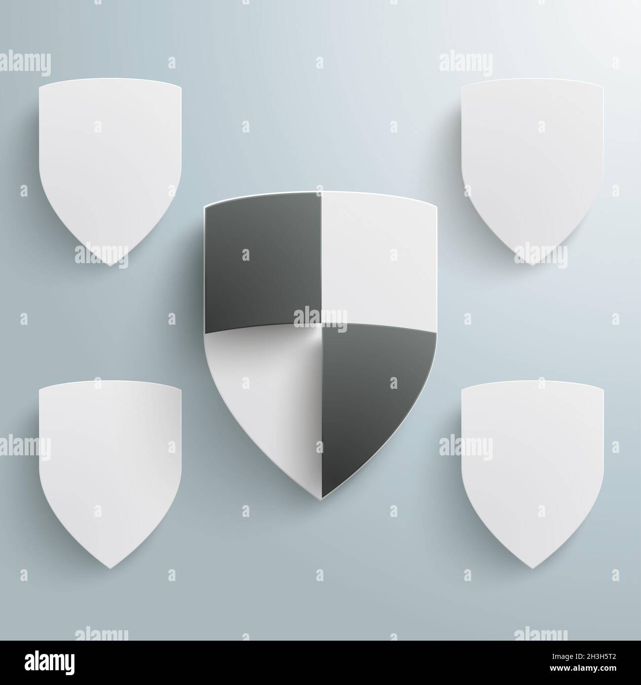 Infografica sullo schermo di protezione 4 opzioni Foto Stock