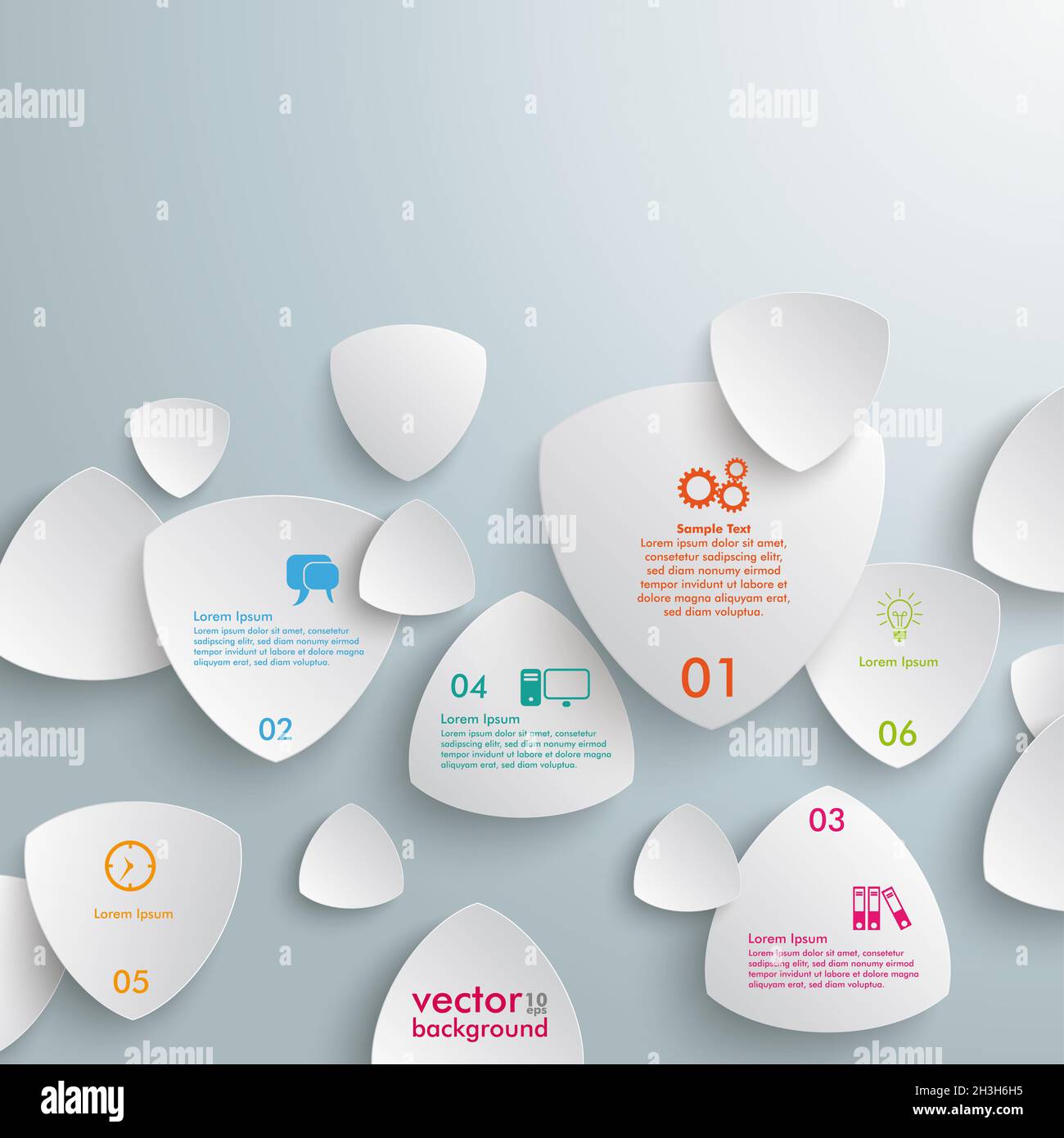 Triangoli rotondi bianchi PiAd infografica Foto Stock
