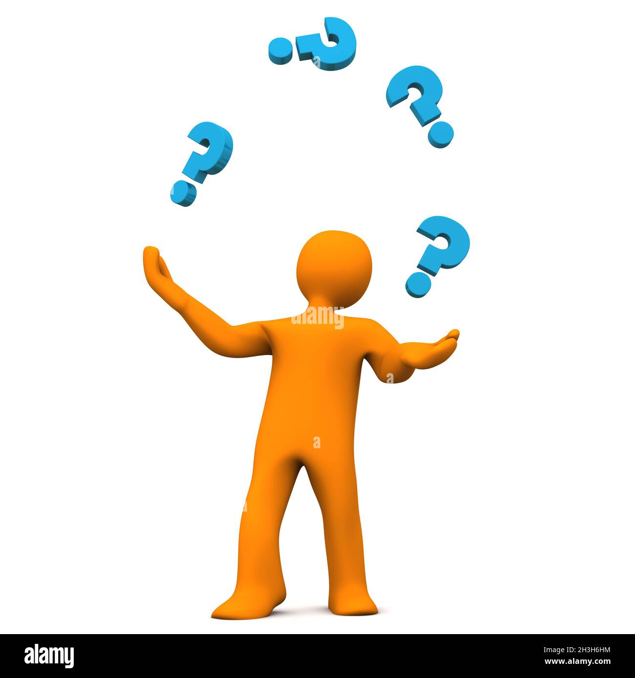 Manichino Juggler punti di domanda Foto Stock