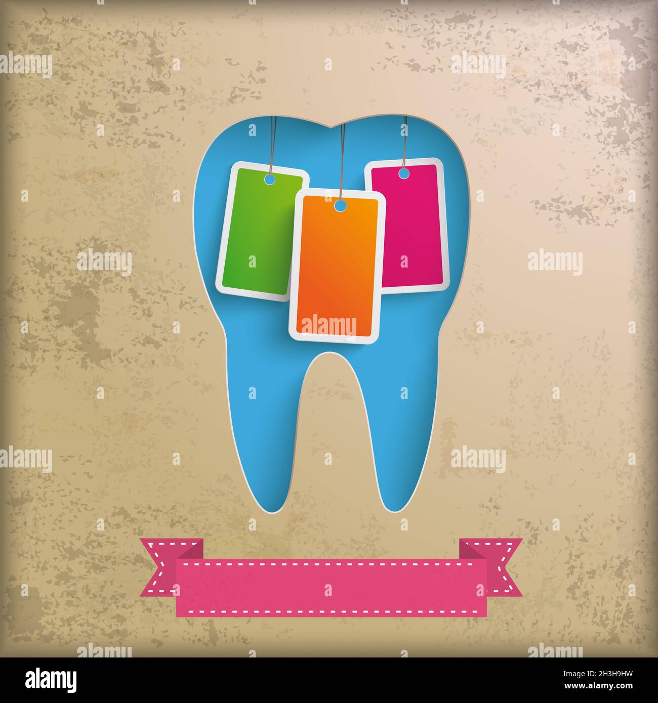 Vintage background Tooth Price Stickers PiAd Foto Stock