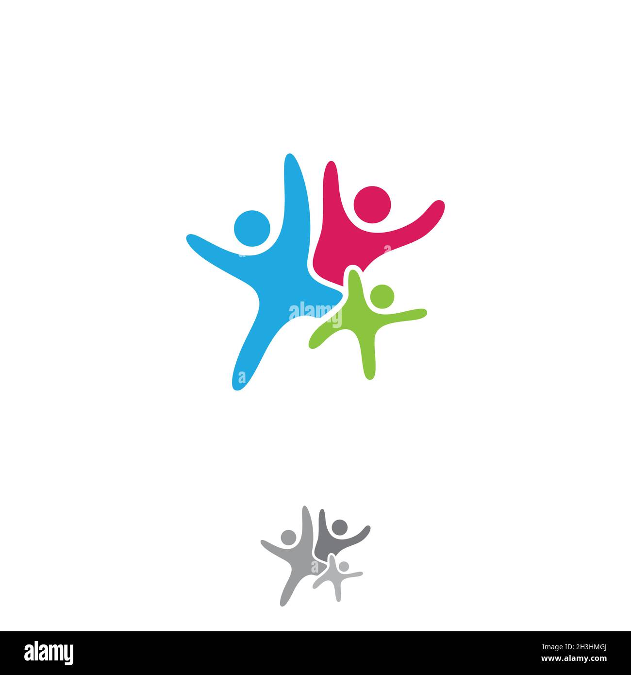 Colorato vettore astratto persone simbolo icona. Persone in forma astratta. Illustrazione vettoriale EPS.8 EPS.10 Illustrazione Vettoriale