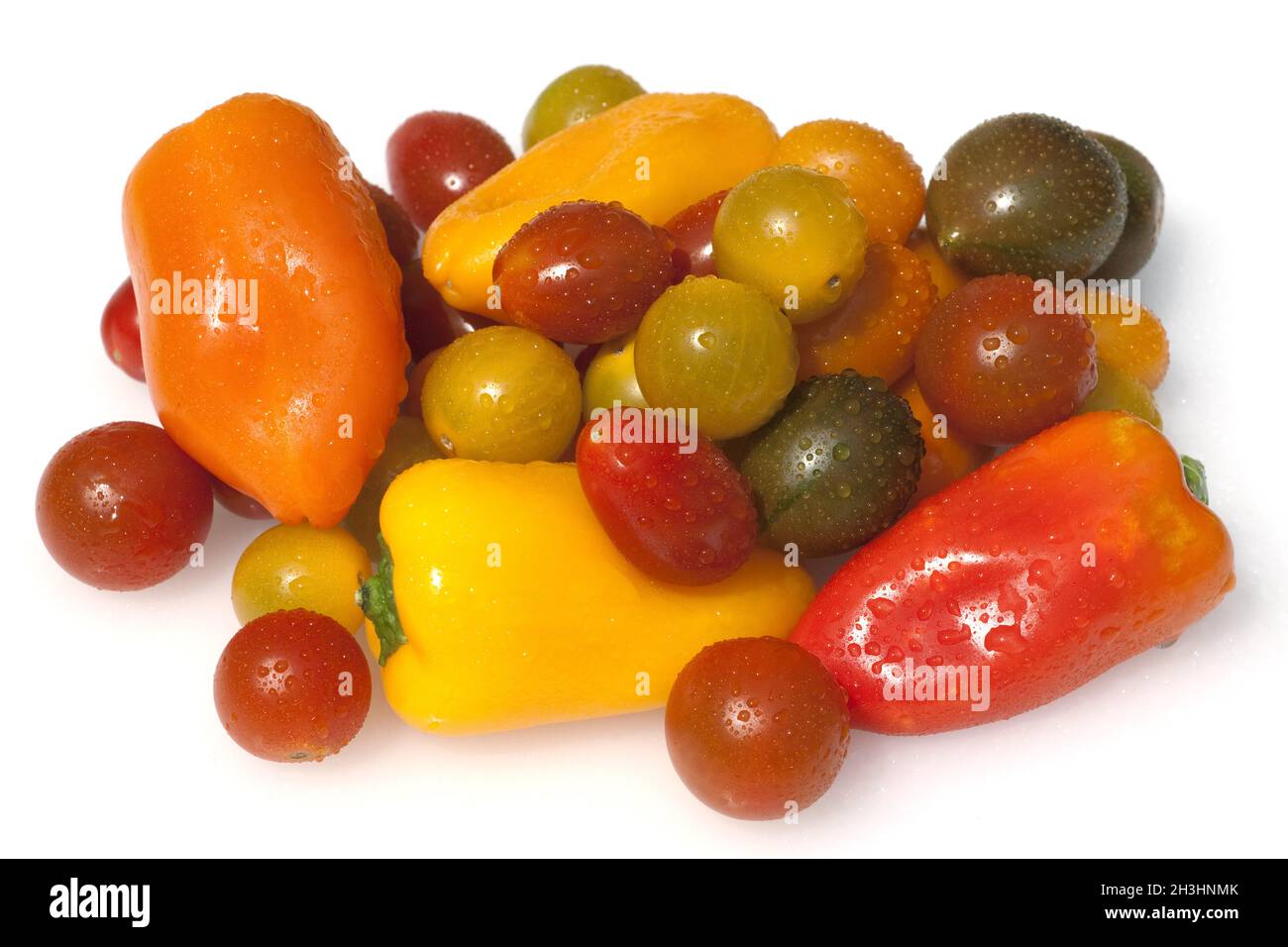 Gemuesemix, paprica; Tomaten; Foto Stock