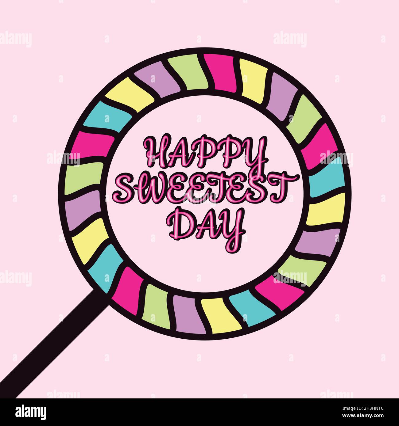 Word Letter Happy Sweetest Day per il modello di progettazione degli elementi. Biglietto d'auguri per la celebrazione del giorno più felice. Illustrazione vettoriale EPS.8 EPS.10 Illustrazione Vettoriale