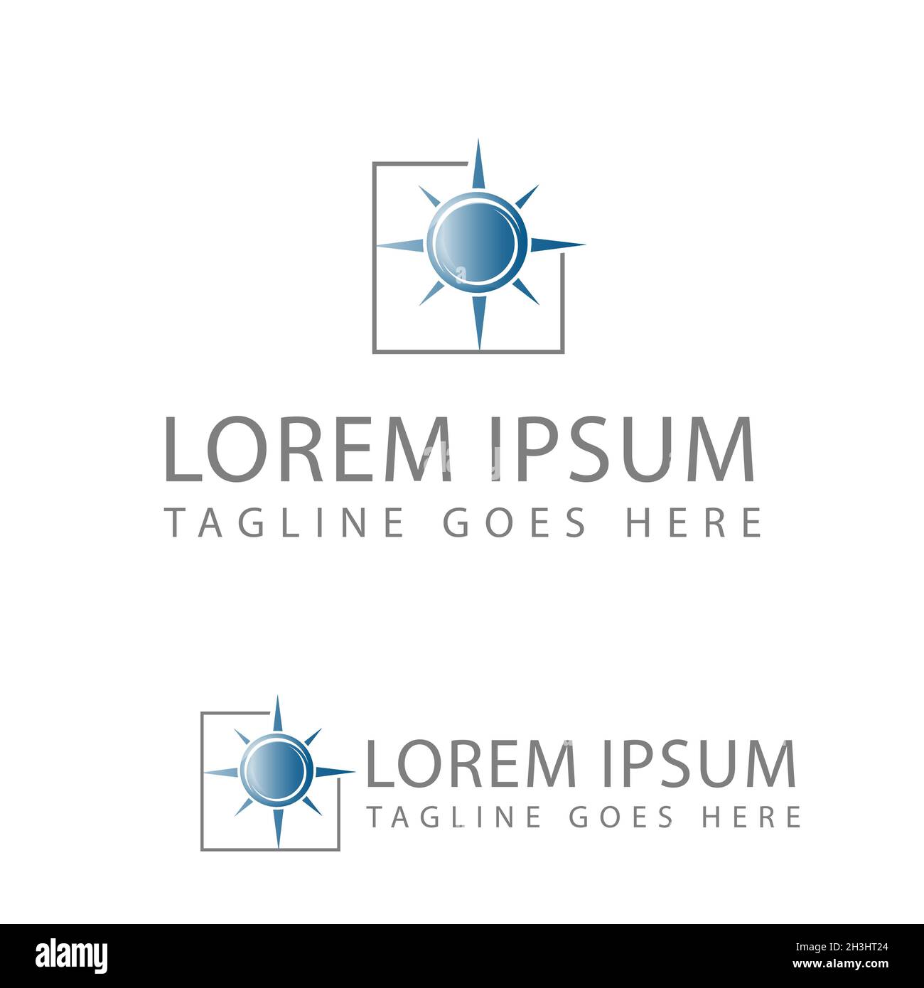 Sole a forma di bussola per il vostro migliore simbolo aziendale. Simbolo del navigatore. Illustrazione vettoriale EPS.8 EPS.10 Illustrazione Vettoriale