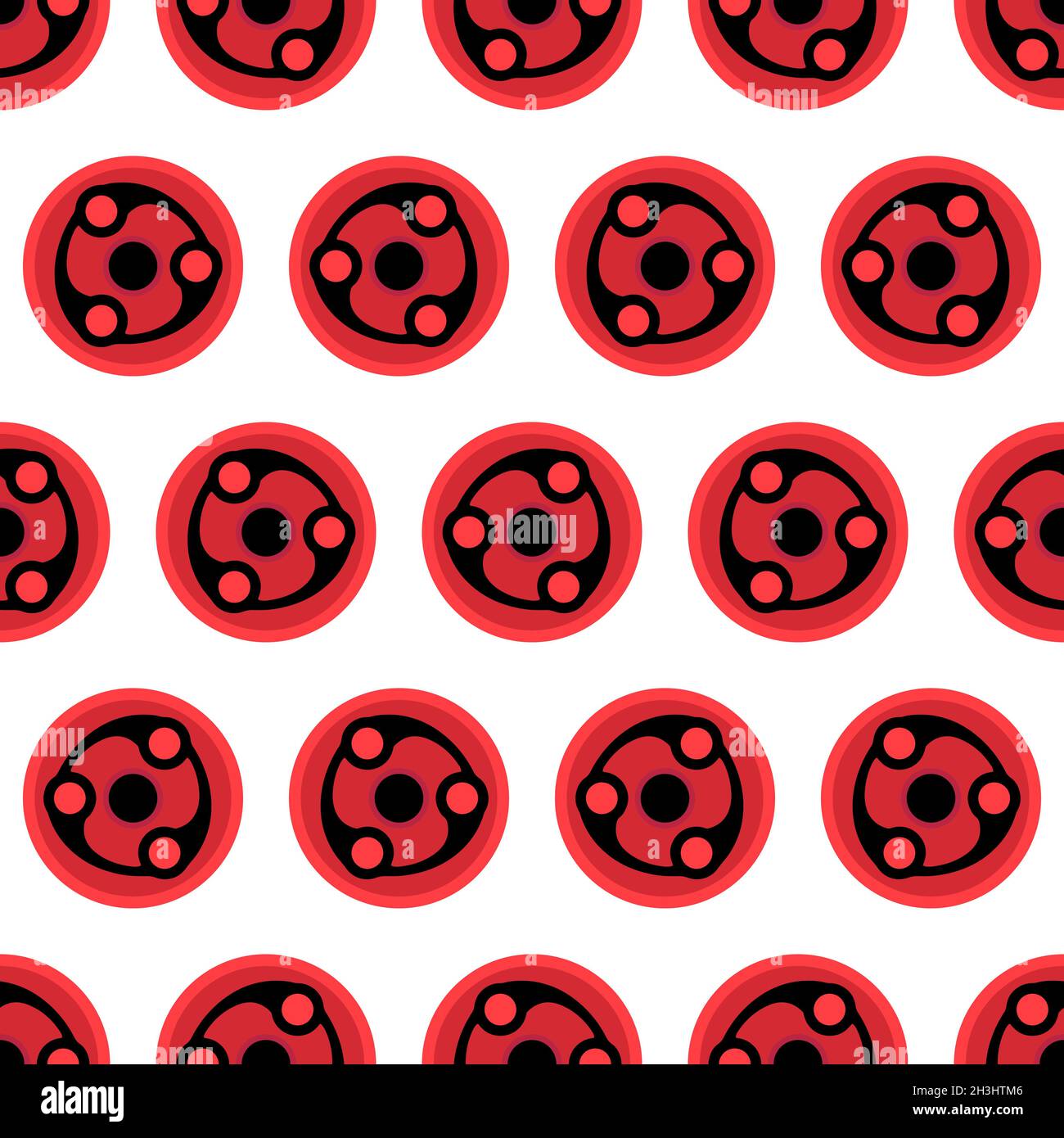 mangekyou sharingan occhio stampa tessuto senza cuciture motivo Illustrazione Vettoriale