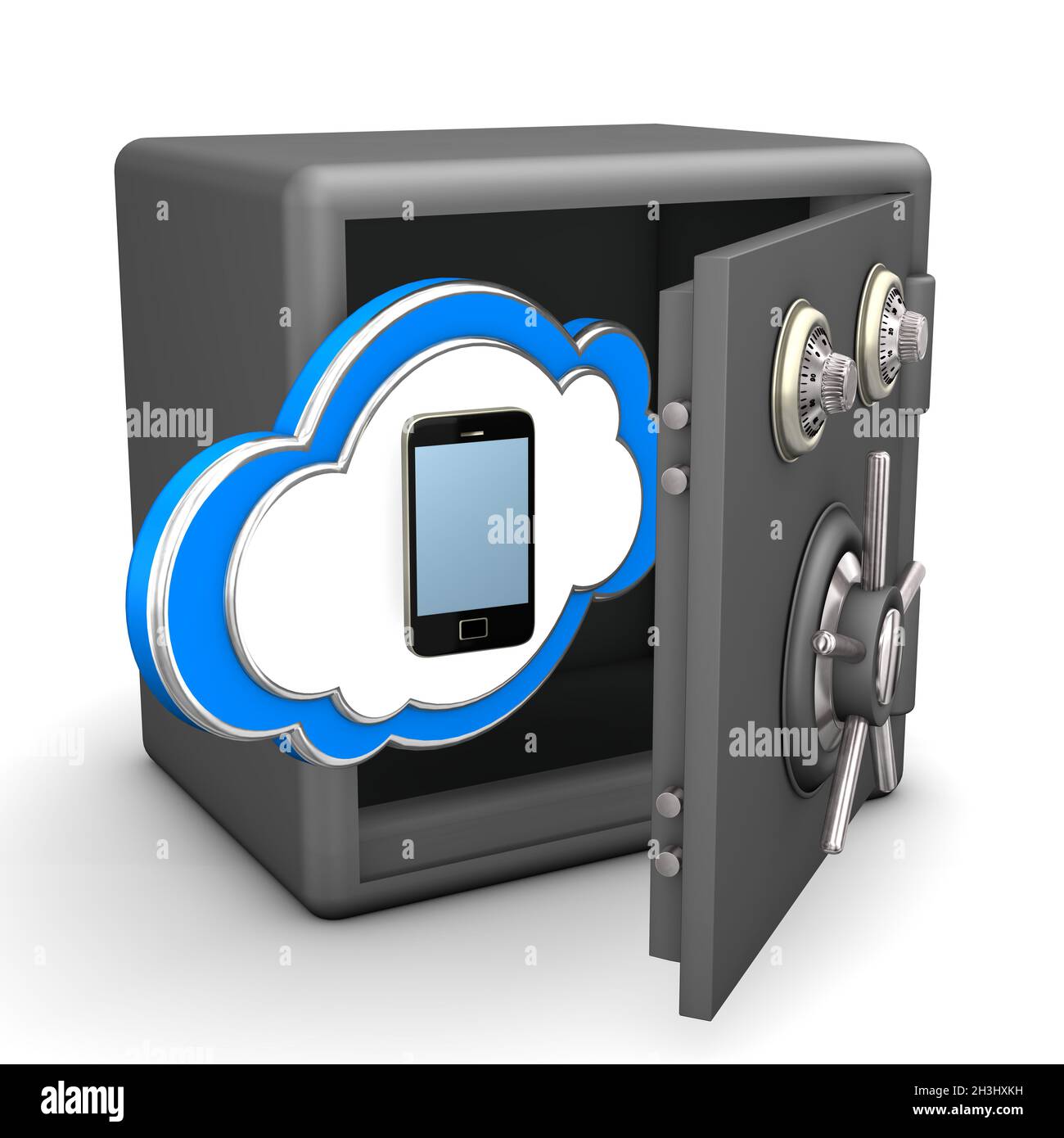 Smartphone Safe Cloud Foto Stock
