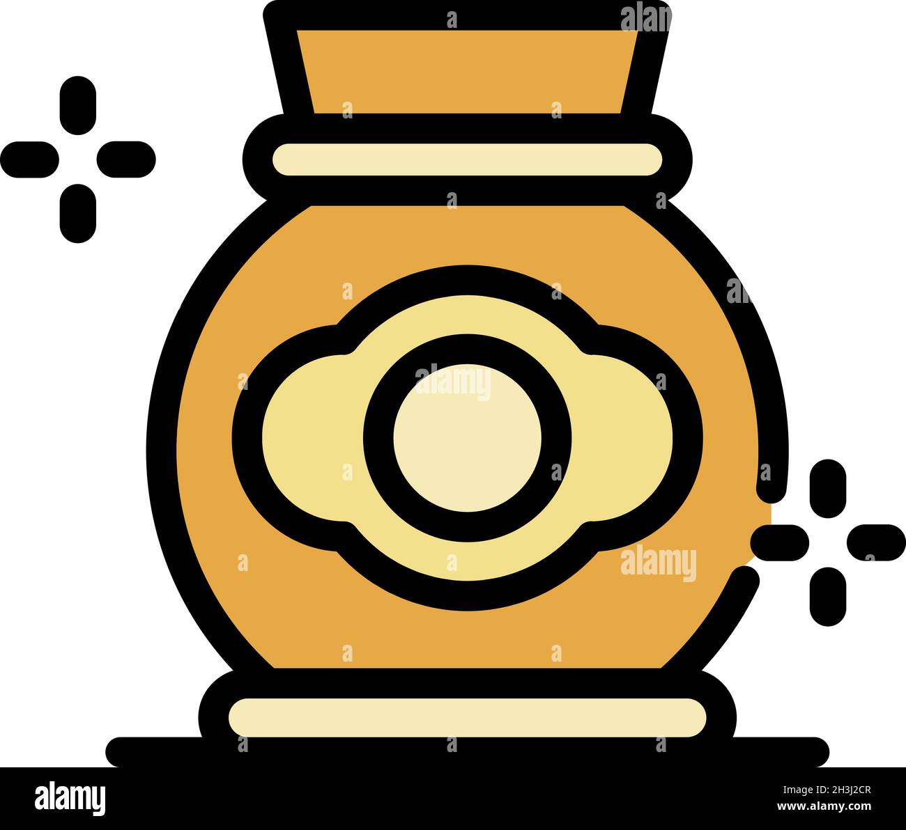 Icona caraffa vasai. Contorno vasai caraffa vettore icona colore piatto isolato Illustrazione Vettoriale