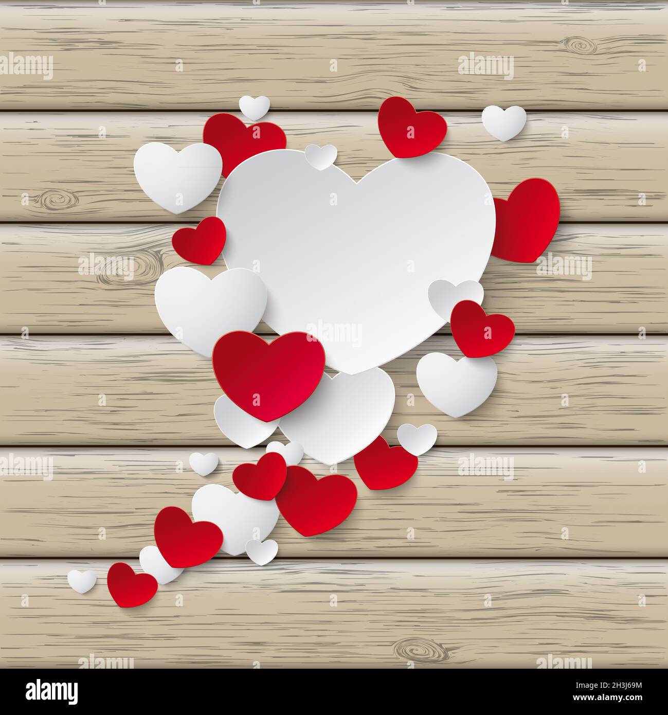 Discorso Bubble Hearts Wood Foto Stock