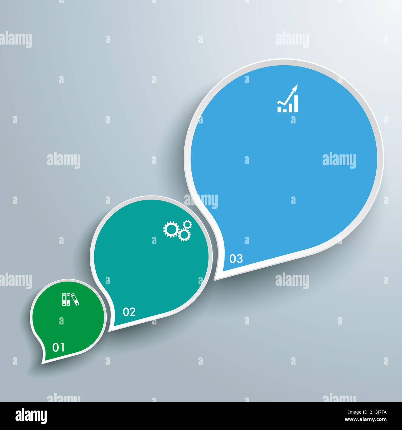 3 gocce forma crescita PiAd Foto Stock