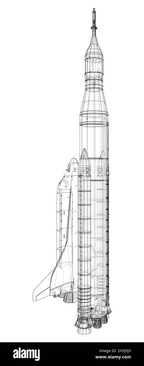Navetta per il trasporto di razzi Illustrazione Vettoriale
