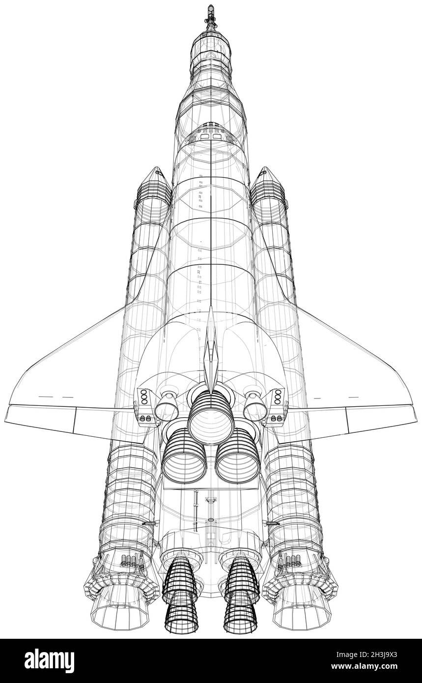 Navetta per il trasporto di razzi Illustrazione Vettoriale