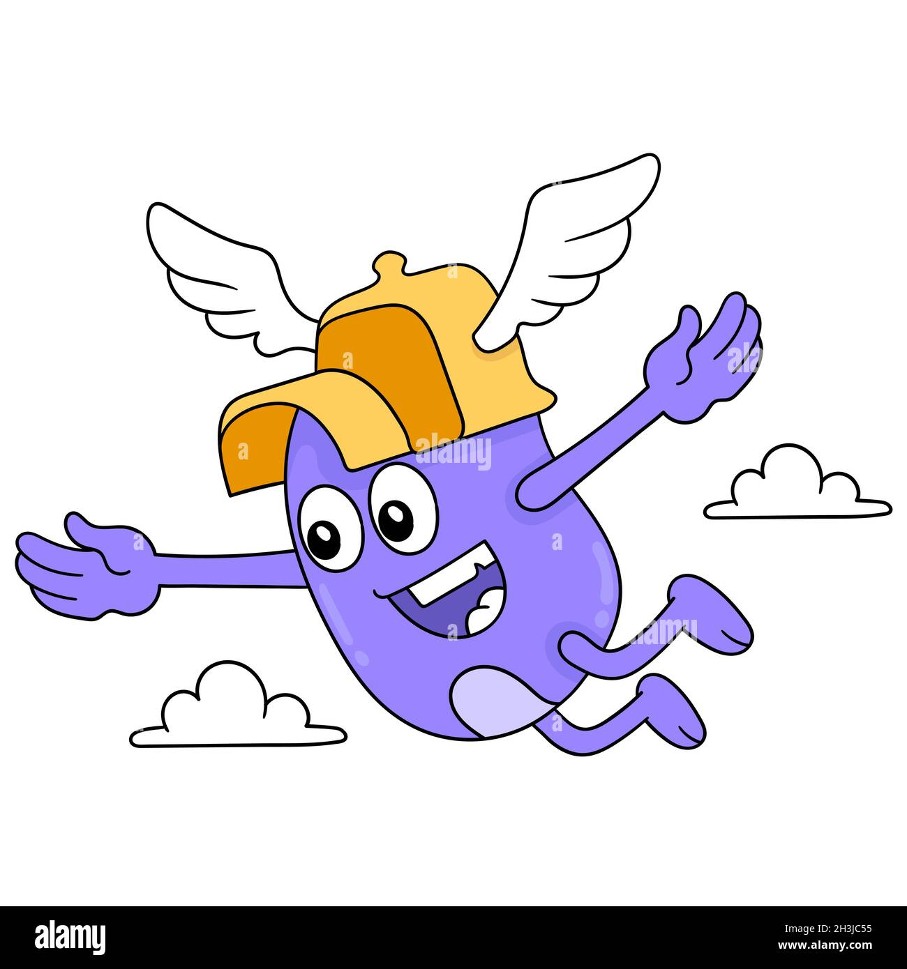 creature alate carine che volano intorno al cielo Illustrazione Vettoriale